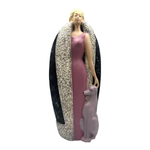 Vintage Art Deco Elegant Lady With Pet