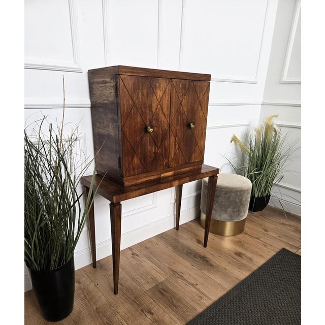 Vintage Italian Walnut Bar Cabinet, 1950s For Sale - Image 10 of 11