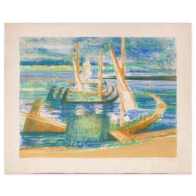 Souvenir of Portugal - Original Lithograph on Paper by P. Collomb - 1970s 1970s For Sale - Image 3 of 3