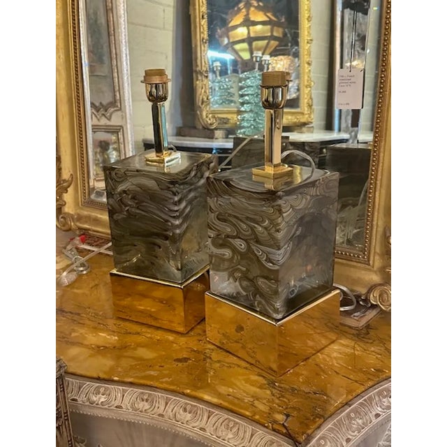 Modern Murano Fume Block Lamps For Sale - Image 3 of 7