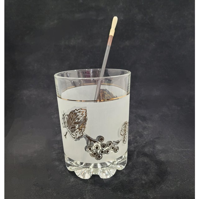 Mid-Century Modern Mid-Century Modern Cerve DeValbor Cocktail Glasses & Mixing/Ice Carafe Set- 7 Pieces For Sale - Image 3 of 11