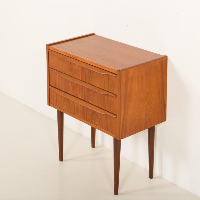 Glass Danish Teak Hall Dresser and Mirror, 1960s, Set of 2 For Sale - Image 7 of 13