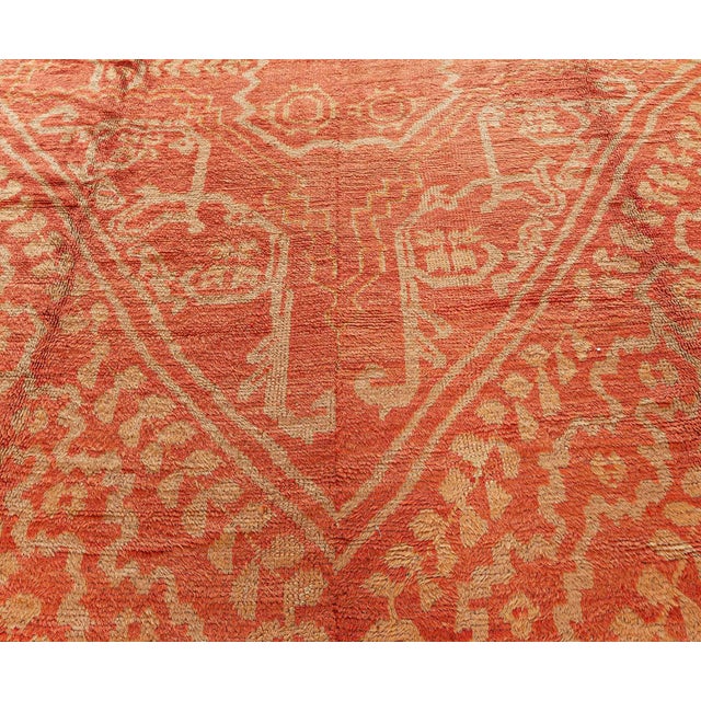Antique Turkish Oushak Rug For Sale - Image 4 of 8