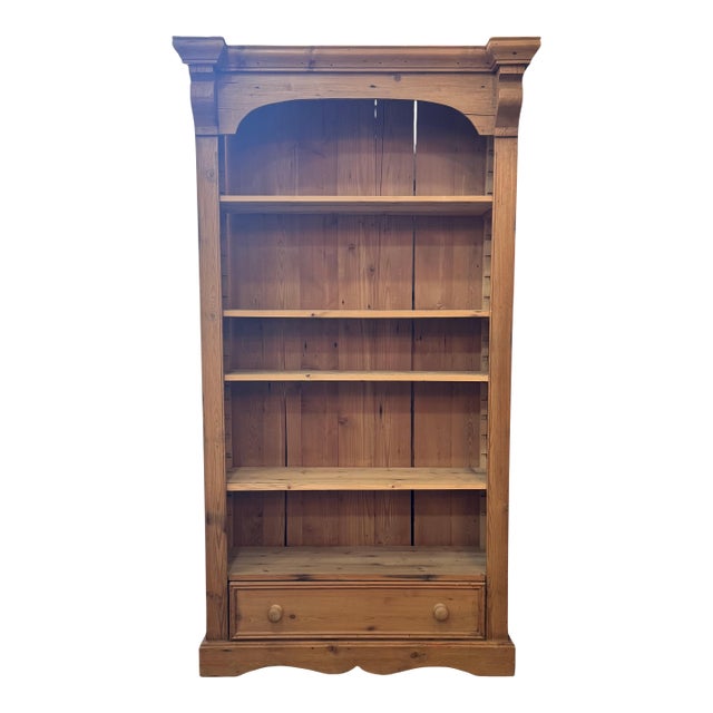 1900-1909 Pine Bookcase With Drawer For Sale