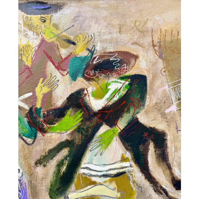William Gropper, Large Oil Painting Klezmer Wedding Rabbis Judaica WPA Jewish Art William Gropper, c.1940's For Sale - Image 13 of 16