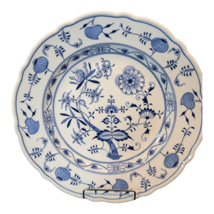 Teichert Blue Onion Round Serving Bowl, Late 19th Century