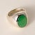 Modern Gia Certified 6.17 Carat Jade No Treatment Bezel Set 18k Gold Vintage Ring, Size 7 For Sale - Image 3 of 6
