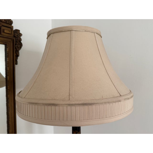 Antique Chinese Wooden Hand-Painted Floor Lamp For Sale - Image 17 of 18