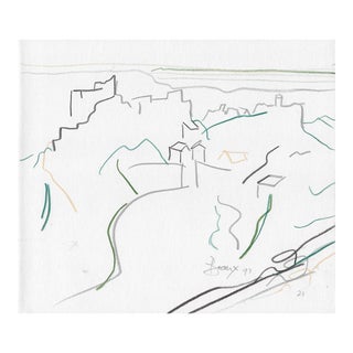 Norbert Voelkel Beaux France Modern Landscape Drawing For Sale