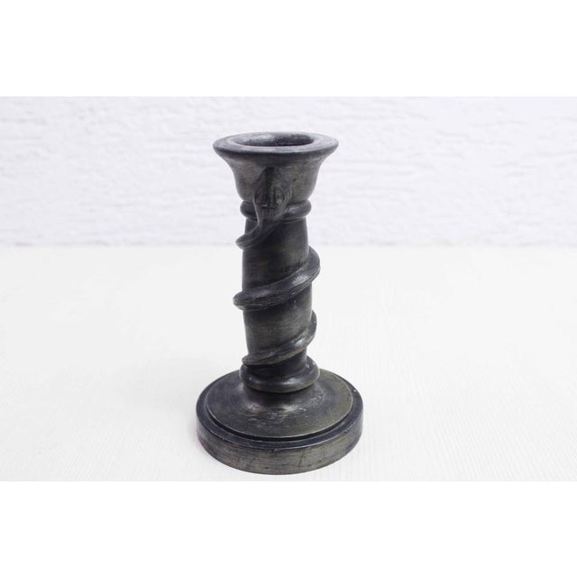 Art Nouveau style pewter snake candlestick by Johnny Buchs Made in Germany between 1900 and 1930, this candlestick has...