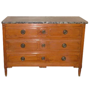 Louis XVI Style Provincial Fruitwood Commode or Chest of Drawers, 19th Century