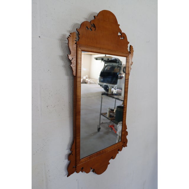 Chippendale Style Tiger Maple Mirror For Sale - Image 4 of 6