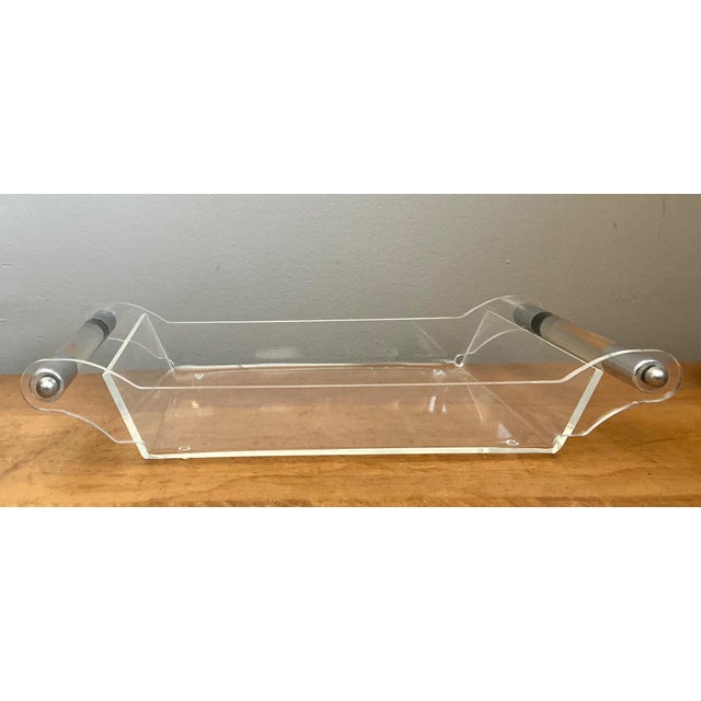 Vintage Lucite and Chrome Tray For Sale - Image 15 of 17