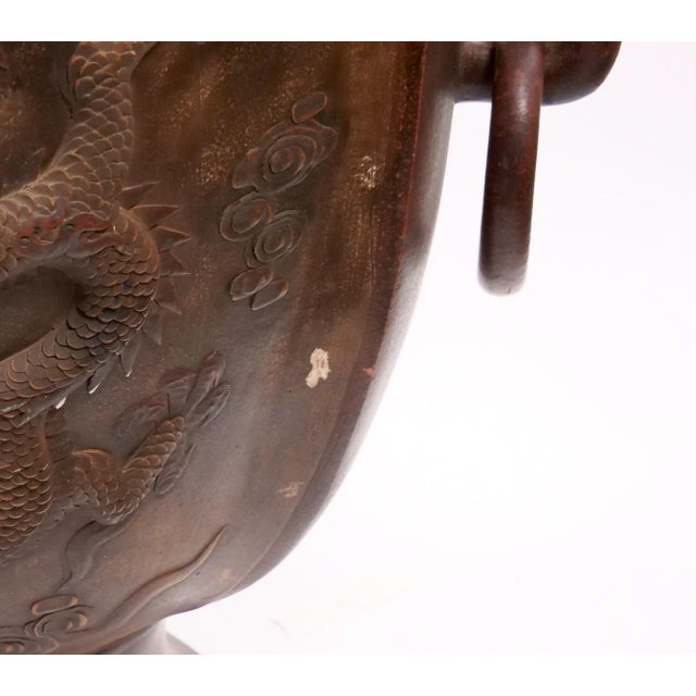 Brick Red Antique Chinese Terracotta Dragon Vases / Footed Base, Late 19/Early 20th Century For Sale - Image 8 of 14