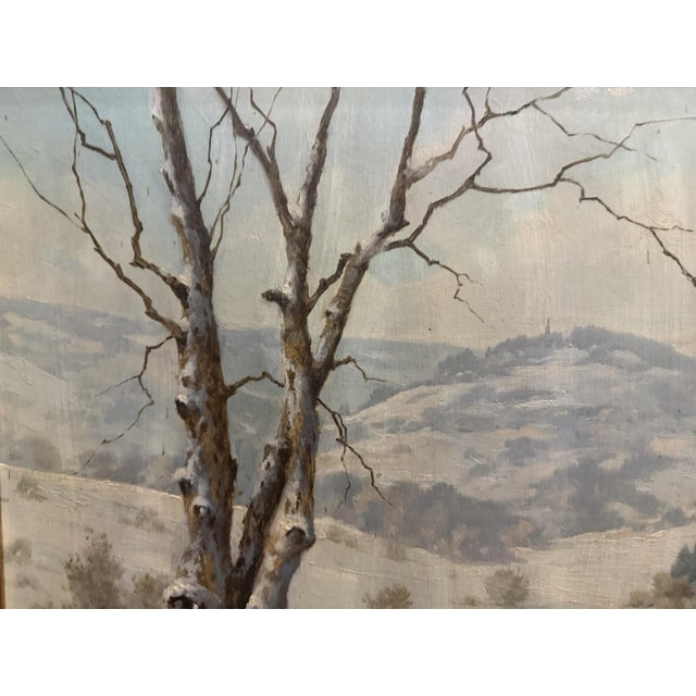 Peter Schneider, Winter Landscape in the Rhön, Oil Painting on Canvas For Sale - Image 12 of 13