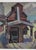 Paint Antique Wpa 1912 Oil Painting of Shipping Yard by Frank Culman For Sale - Image 7 of 9