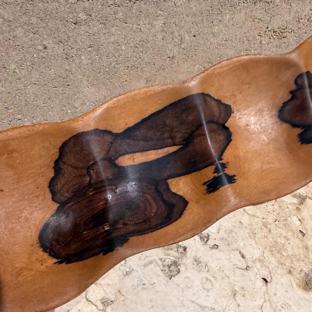 For your consideration , a handcarved wood bowl by M Everett. Made in Belize, 2013. Modern design. Unsure of name of the...