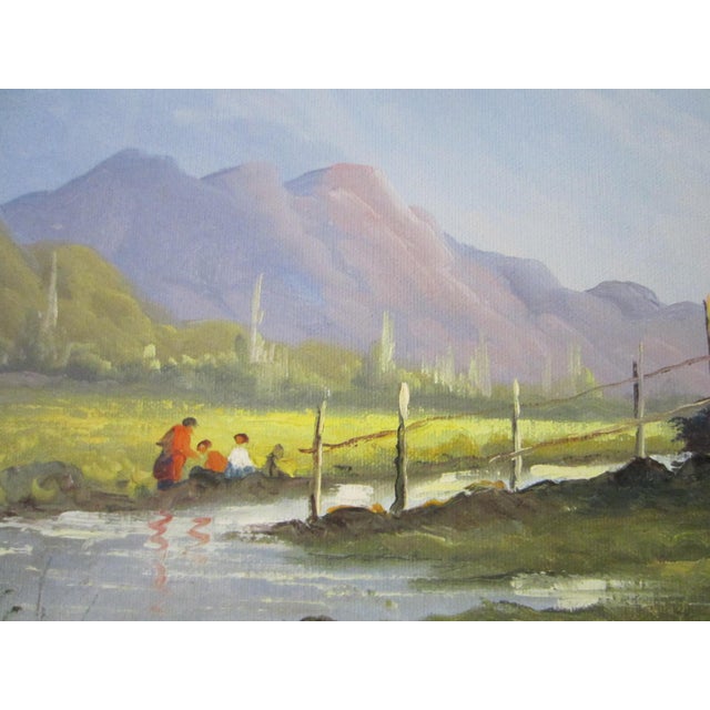 1970s Andres Orpinas Landscape Impressionist Signed Oil on Canvas, Framed For Sale - Image 9 of 10