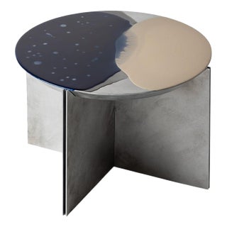 H9 Hand Decorated Metal & Aluminium Side Table by Studio Nyx For Sale