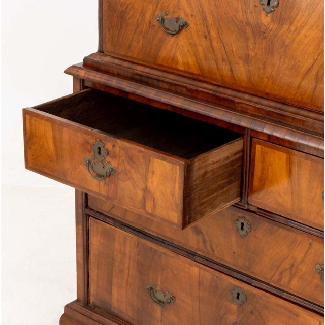 Wood George II Walnut and Featherbanded Chest on Chest For Sale - Image 7 of 10