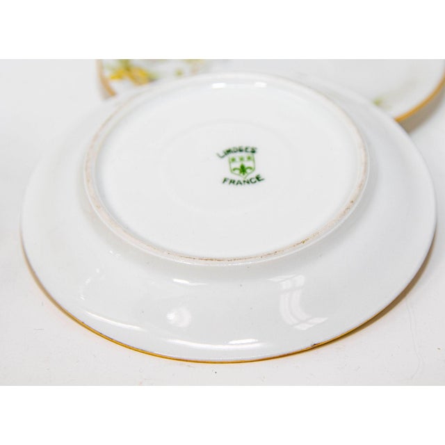 Limoges France Demitasse Tea Cup and Saucers Set Porcelain 1930 For Sale - Image 9 of 10