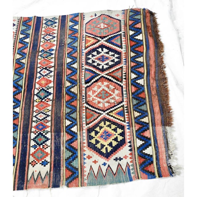 Turkish 19th Century Antique Handwoven Turkish Kilim Carpet Runner For Sale - Image 3 of 11
