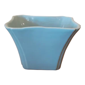 Texas Mid Century Blue Pottery Vase by Alamo Pottery