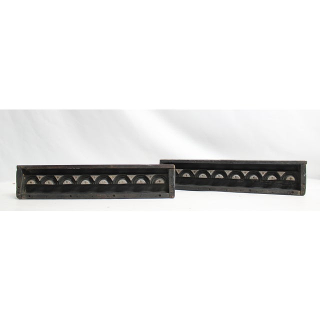 Mid-Century Modern Symmetrical Block Pattern Black and White Cement Form For Sale - Image 3 of 13