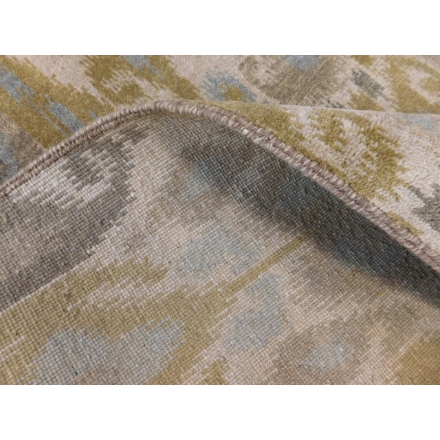 Hand Knotted Rug of Ikat Design in Soft Color Palette. For Sale - Image 17 of 18