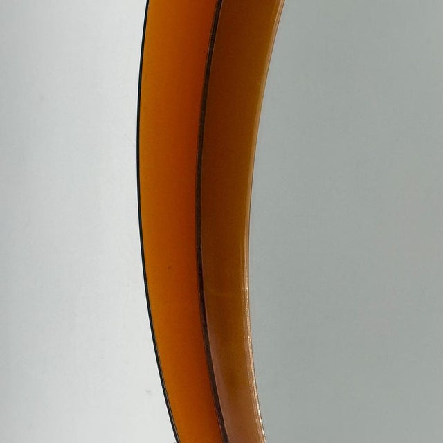 1970s French Space Age Amber Wall Mirror in Sculptural Plastic, 1970s For Sale - Image 5 of 12