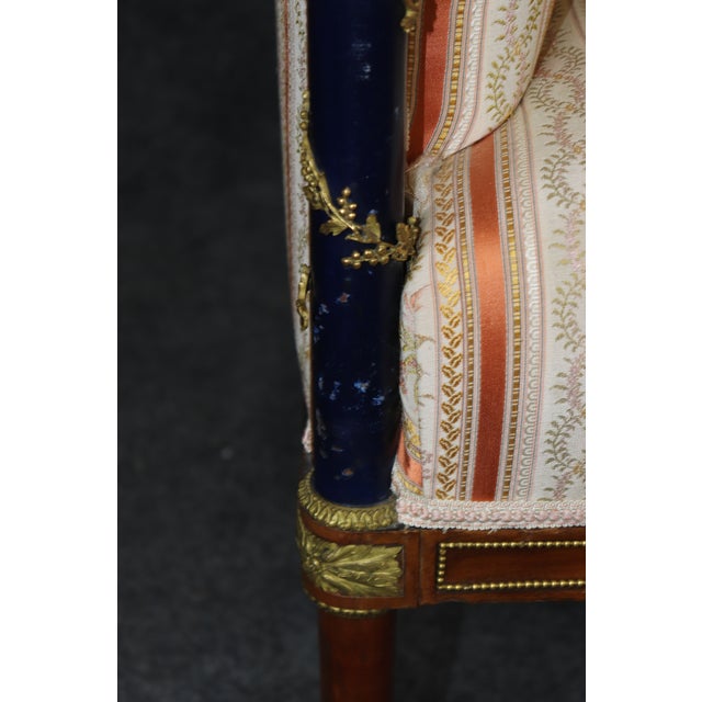 19th C French Louis XVI Adam Weisweiler Style Bronze Mounted Settee For Sale - Image 17 of 18