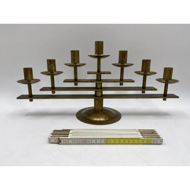 Mid-Century Modern Mid-Century 7-Armed Candleholder in Brass from Dantorp Desing, Denmark, 1960s For Sale - Image 3 of 9
