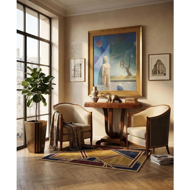 Arthur Maria Rener, Composition, 1965, Oil on Board, in Good conditions. Designed 1960 to 1969