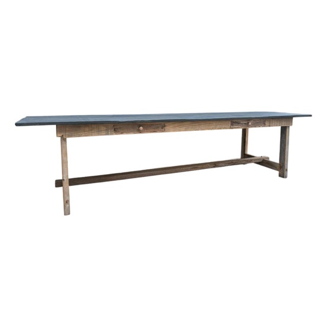 48" - French Farmhouse Table With Drawers on Both Sides For Sale