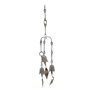 1970s Tripod Cluster Bronze and Copper Wind Chime For Sale