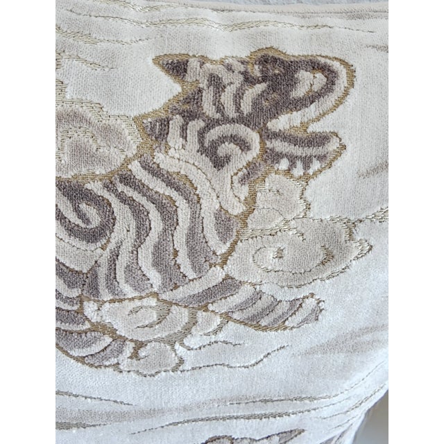 Decorative Tibetan Tiger Motif Velvet Gray Pillows-A Pair For Sale - Image 12 of 12