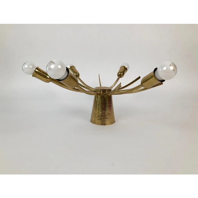 Mid-Century Modern Mid-Century Sun Brass Ceiling Lamp, 1950s For Sale - Image 3 of 6