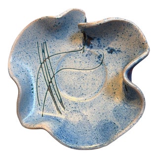 Fornaro Italian Ceramic Blue Dish For Sale