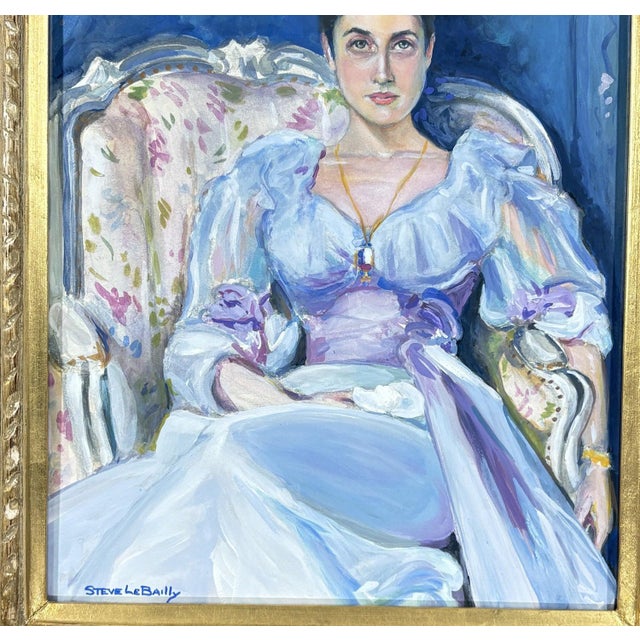Signed Steve LeBailly Original Tempera Master Study After Sargent's Lady Agnew Framed For Sale - Image 4 of 10