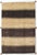 Vintage Hand-knotted Persian Lori Gabbeh rug featuring alternating horizontal bands in warm beige and deep brown, accented...