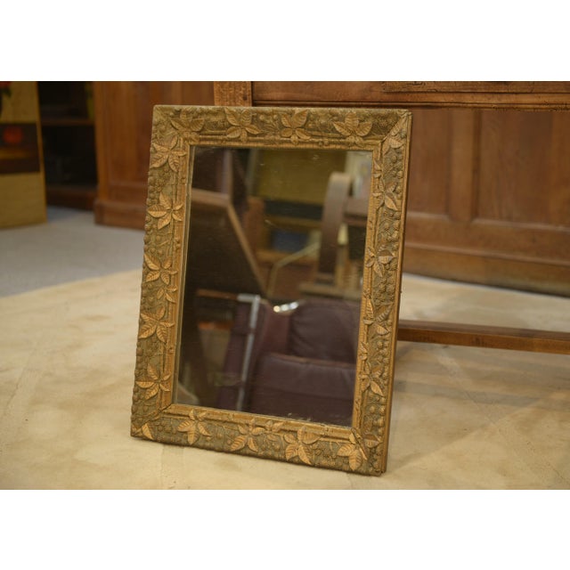 Wood 19th Century Mirror in Wood and Stucco with Vegetal Decoration For Sale - Image 7 of 7