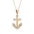 Modern Vintage Diamond Anchor Necklace 14k Yellow Gold 19" Chain Estate Ocean Jewelry For Sale - Image 3 of 4