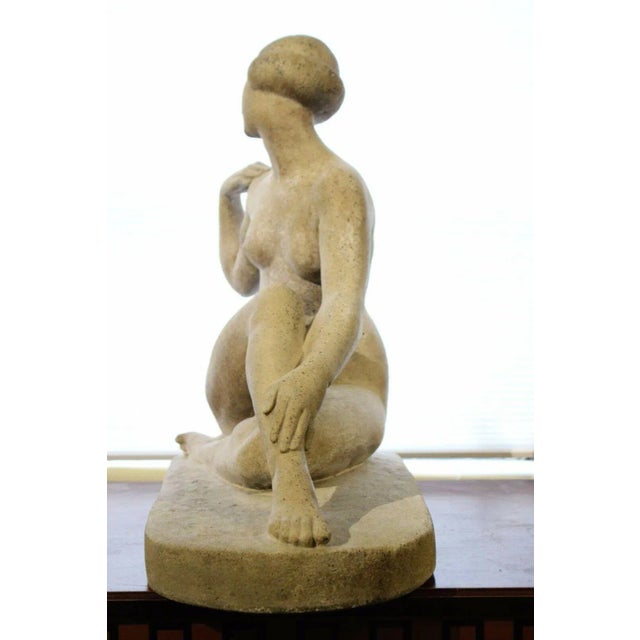 Art Deco Art Deco 21‚Äù Tall Statue Sculpture by Marcel Bouraine "Awakening" With Provenance For Sale - Image 3 of 6