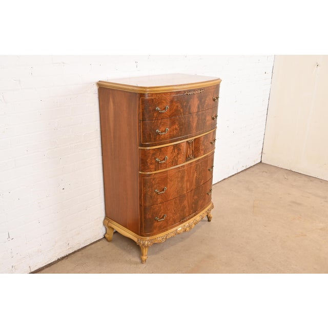 Romweber Romweber Style French Provincial Louis XV Flame Mahogany and Parcel Painted Dresser, Circa 1920s For Sale - Image 4 of 12