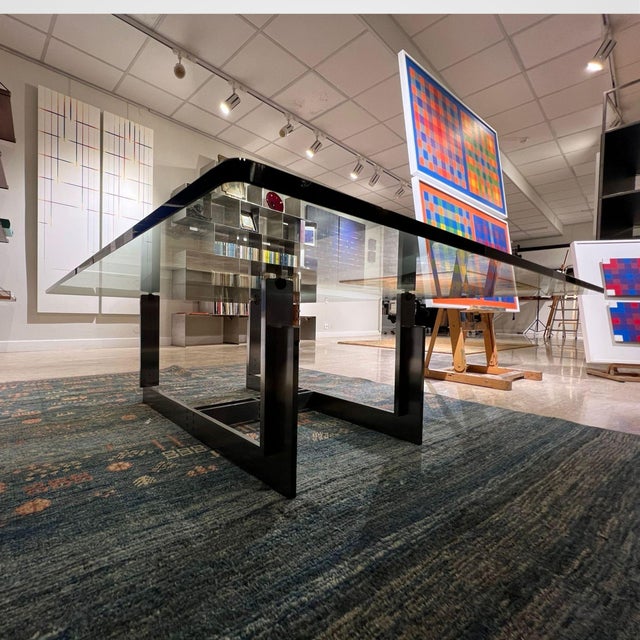 Florian Low Table by Carlo Scarpa in Glass and Steel, 1973 For Sale - Image 10 of 11