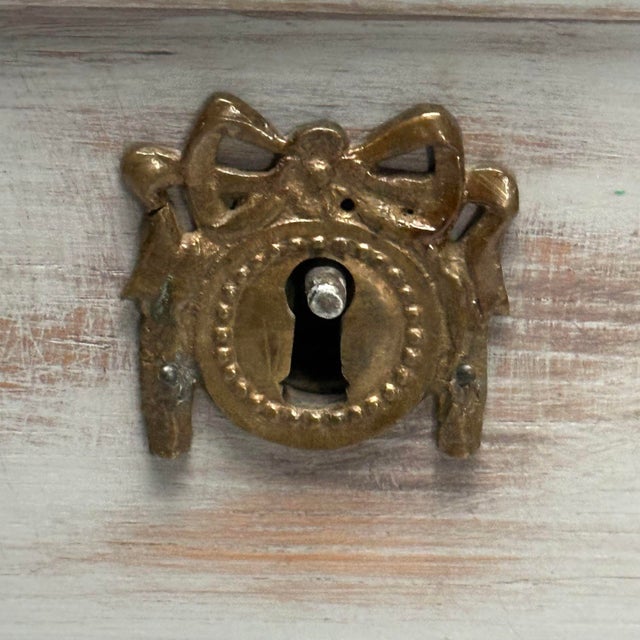 Gustavian, Swedish Commode, Gray Paint Distressed, Brass, Sweden, 1800s For Sale - Image 9 of 12