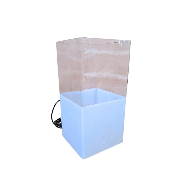 Vintage Minimalist Glass Floor Lamp, 1980s For Sale - Image 10 of 10