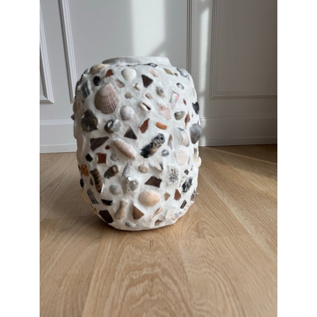 Rare Large 12" "Sea Ephemera" Shell Mosaic Vessel/Memory Jar by Memor (Maxine Midtbo) For Sale - Image 9 of 10