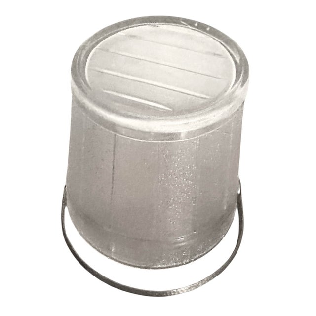 Metal Mid 20th Century Glass Faux Oak Wood Pale Ice Bucket - A Set of 7 For Sale - Image 7 of 9