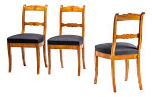 Biedermeier Side Chairs, Central Germany, 1840, Set of 3
